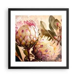 Plakát v černém rámu - Něžně objaté - 40x40 cm