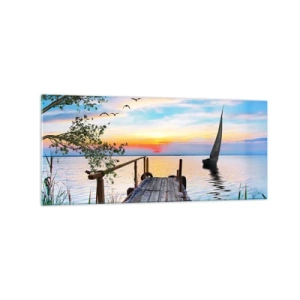 Obraz na skle - Dobrý večer - 120x50 cm