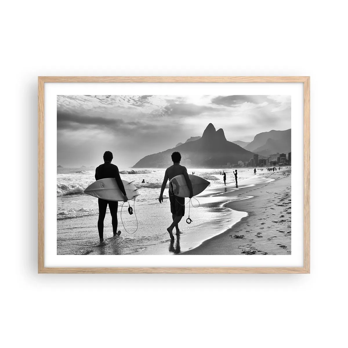 Plakát v rámu světlý dub - Samba na jednu vlnu - 70x50 cm