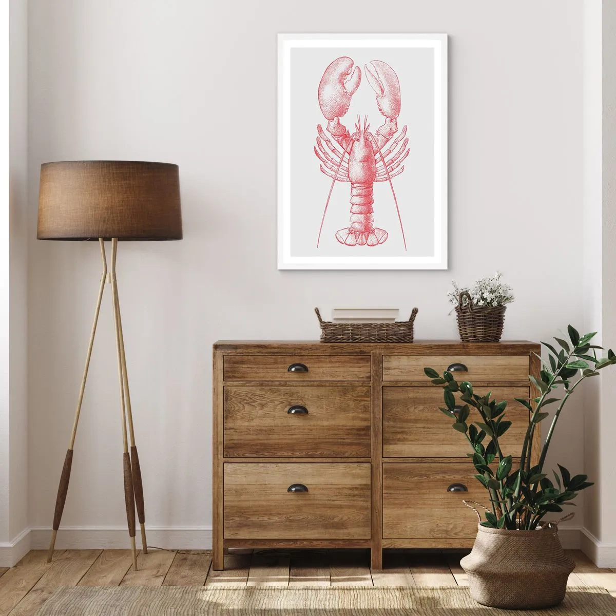 Plakát v bílém rámu - Humr hodný Homéra - 70x100 cm