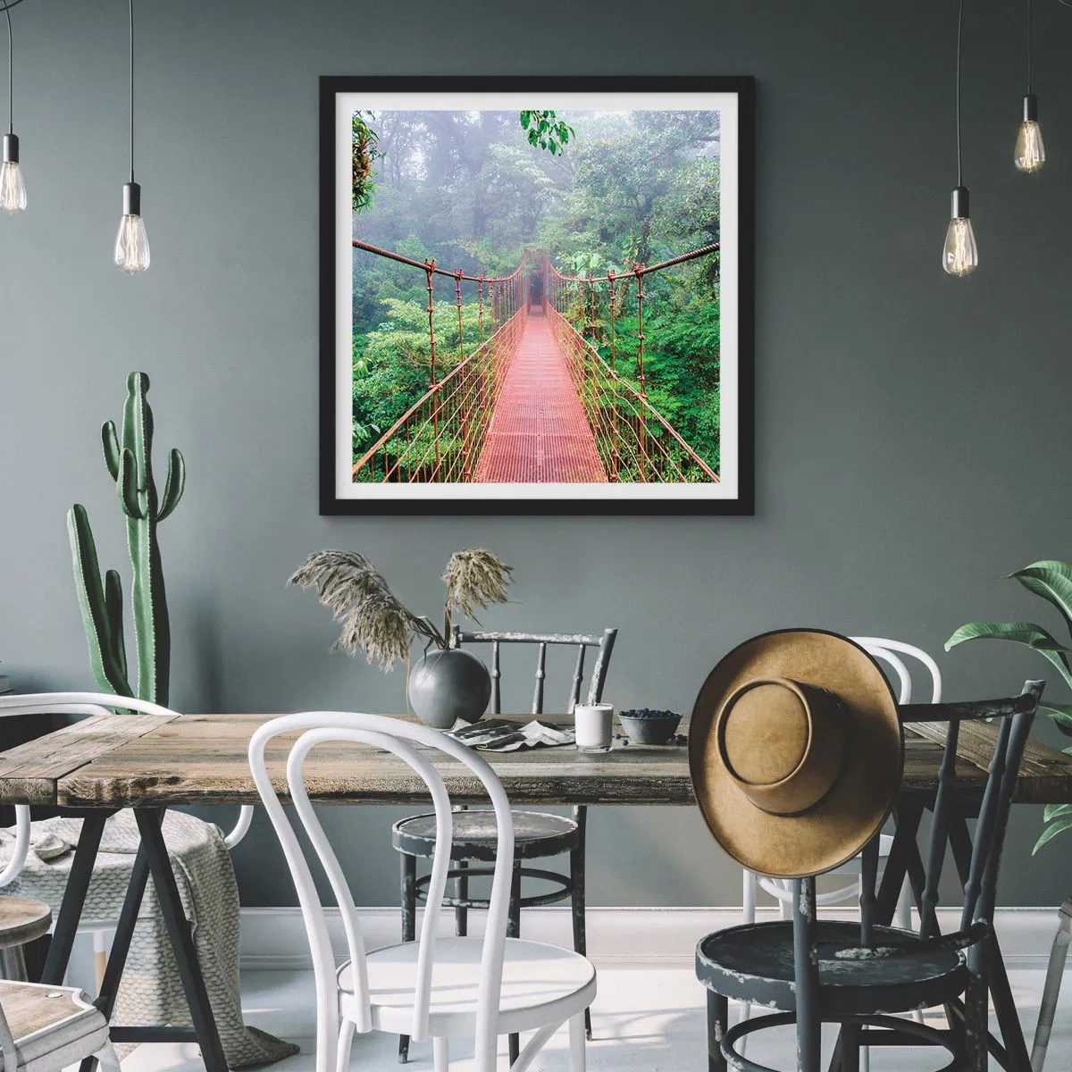 Plakát v černém rámu - Zavěšený nad korunami - 60x60 cm