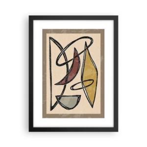 Plakát v černém rámu - Kompozice – oblouky a ovály - 30x40 cm
