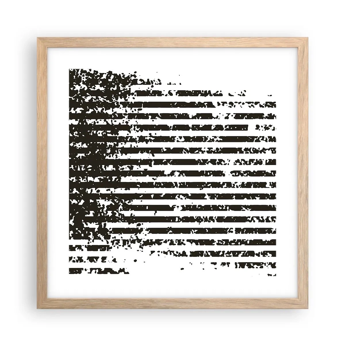 Plakát v rámu světlý dub - Rytmus a šum - 40x40 cm
