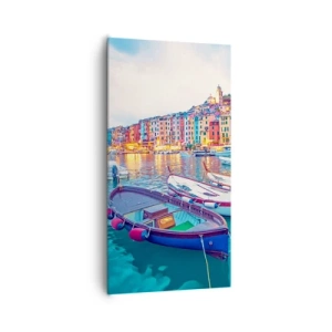 Obraz na plátně - Barevný večer v přístavu - 65x120 cm