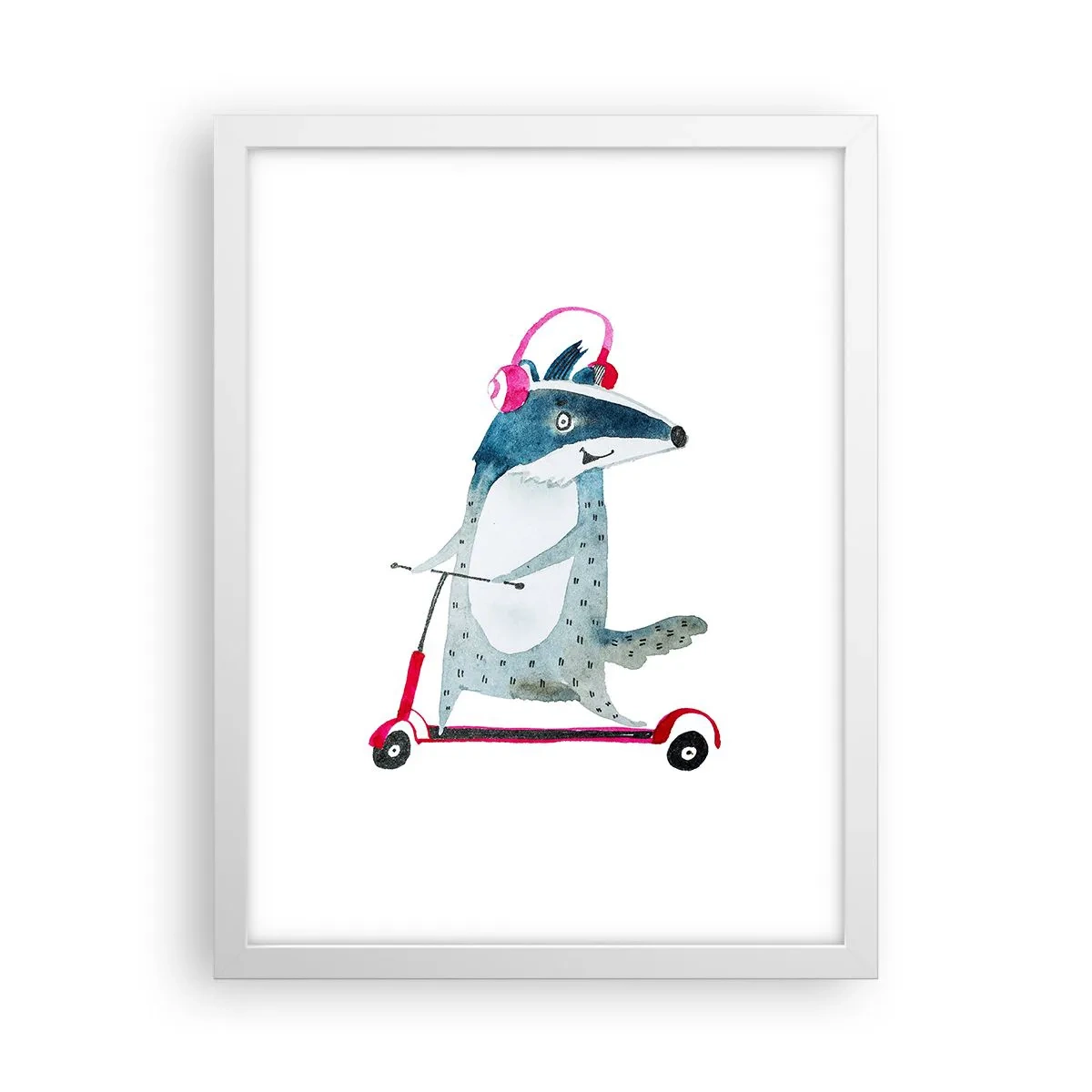 Plakát v bílém rámu - Jezevčí radosti - 30x40 cm