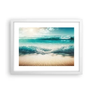 Plakát v bílém rámu - Klid oceánu - 40x30 cm