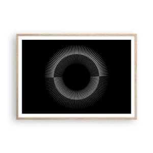 Plakát v rámu světlý dub - Černé slunce - 100x70 cm