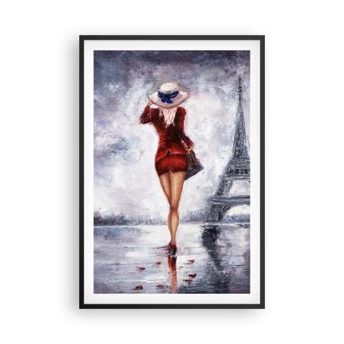 Plakát v černém rámu - Pařížské symboly - 61x91 cm