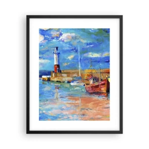 Plakát v černém rámu - Odpoledne v duhové zátoce - 40x50 cm