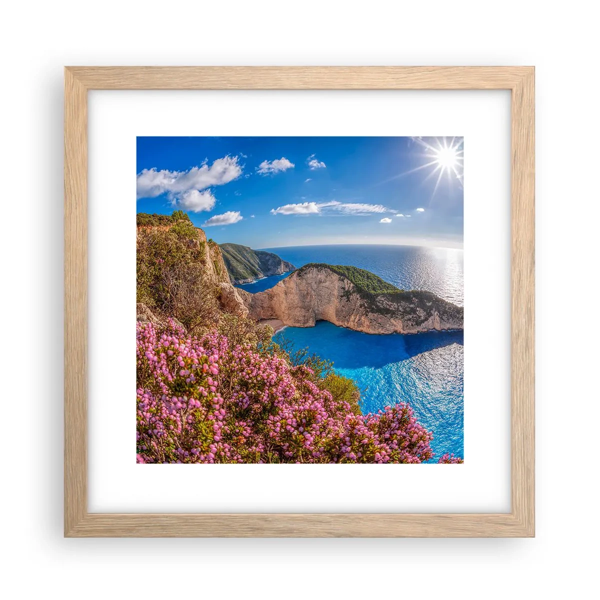 Plakát v rámu světlý dub - Moje velké řecké prázdniny - 30x30 cm