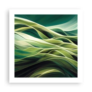 Plakát - Abstraktní hra na zelenou - 50x50 cm