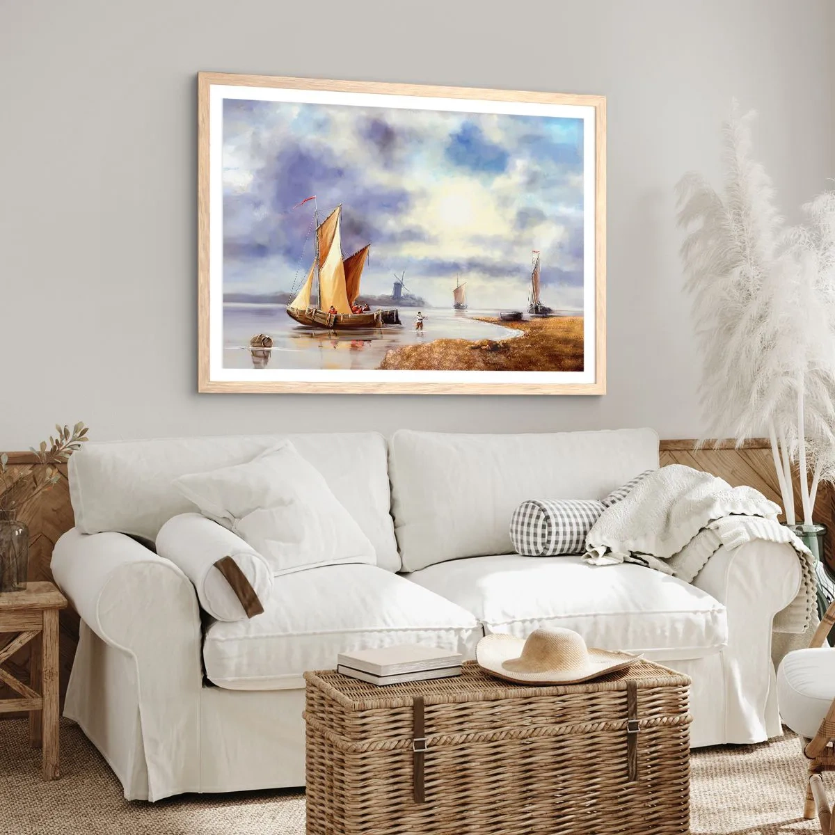 Plakát v rámu světlý dub - Návrat námořníků - 40x30 cm