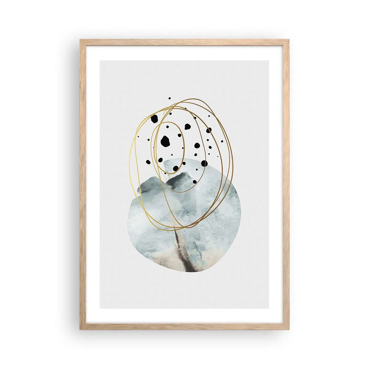 Plakát v rámu světlý dub - V objetí prostoru - 50x70 cm