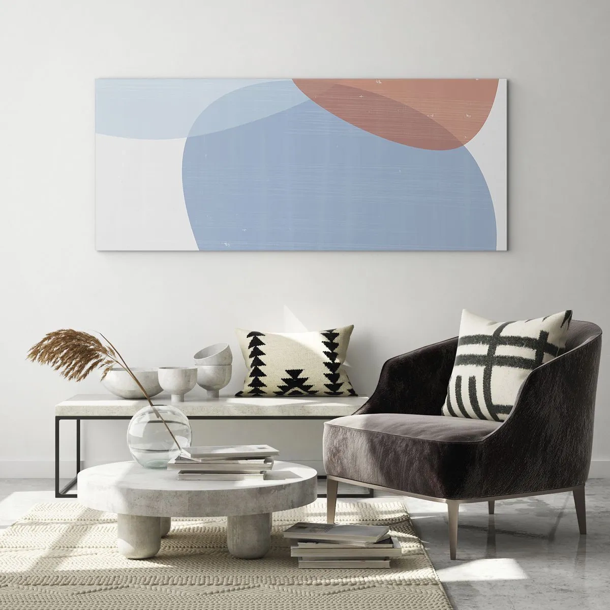 Obraz na skle - Pastelové vztahy - 90x30 cm