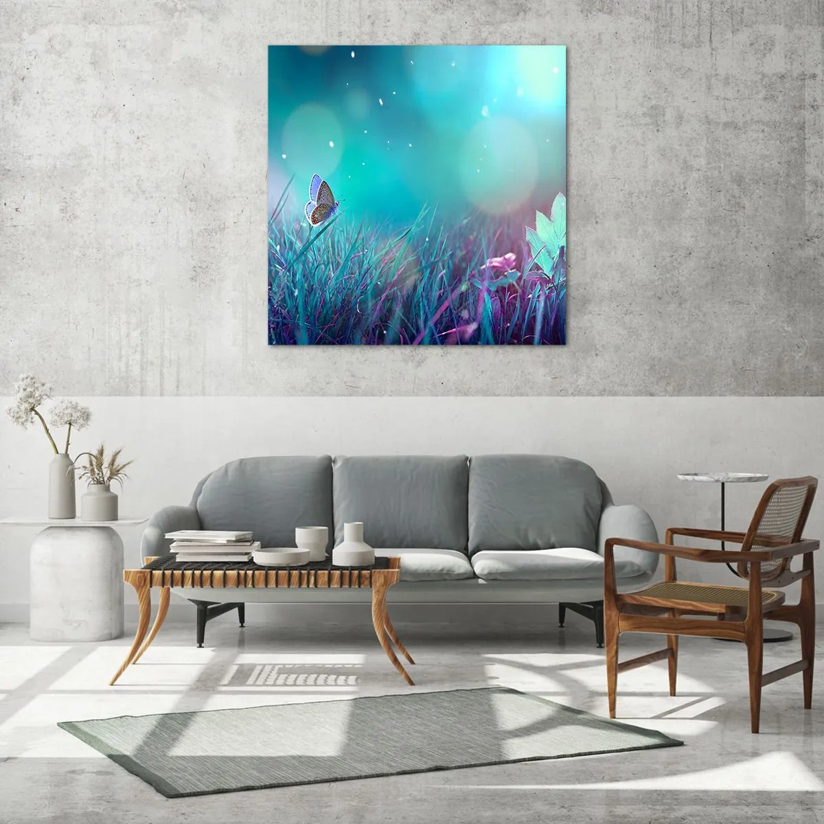 Obraz na skle - Tajemný život louky - 70x70 cm