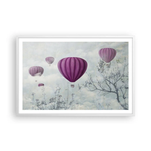 Plakát v bílém rámu - Jako lodě na obloze - 91x61 cm