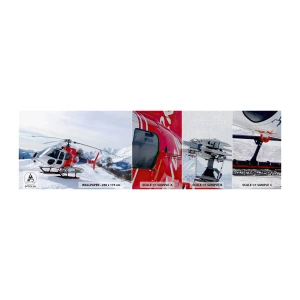 Vzor Fototapety Premium Canvas - Vždy připraven - Helikoptéra, Krajina, Alpy - 100x30 cm