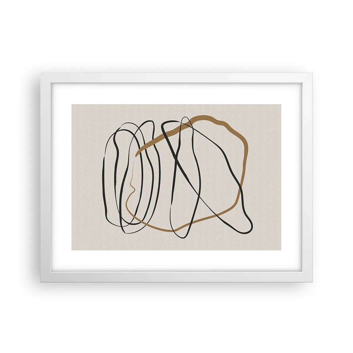 Plakát v bílém rámu - Kompozice – tanec ve smyčce - 40x30 cm