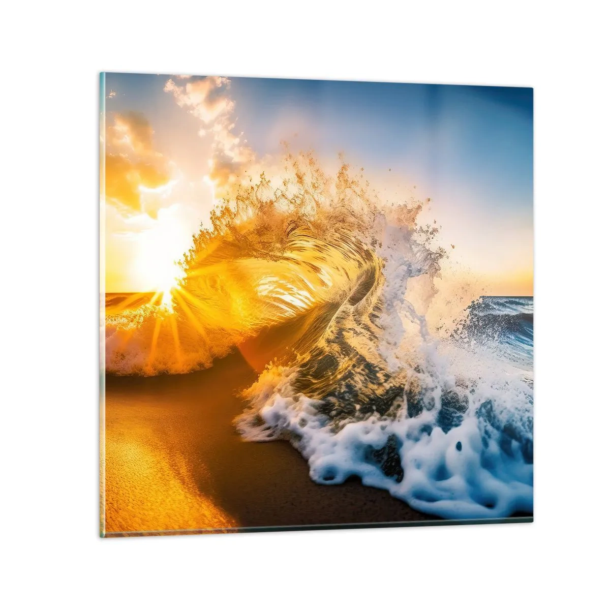 Obraz na skle - Hra v písku - 40x40 cm