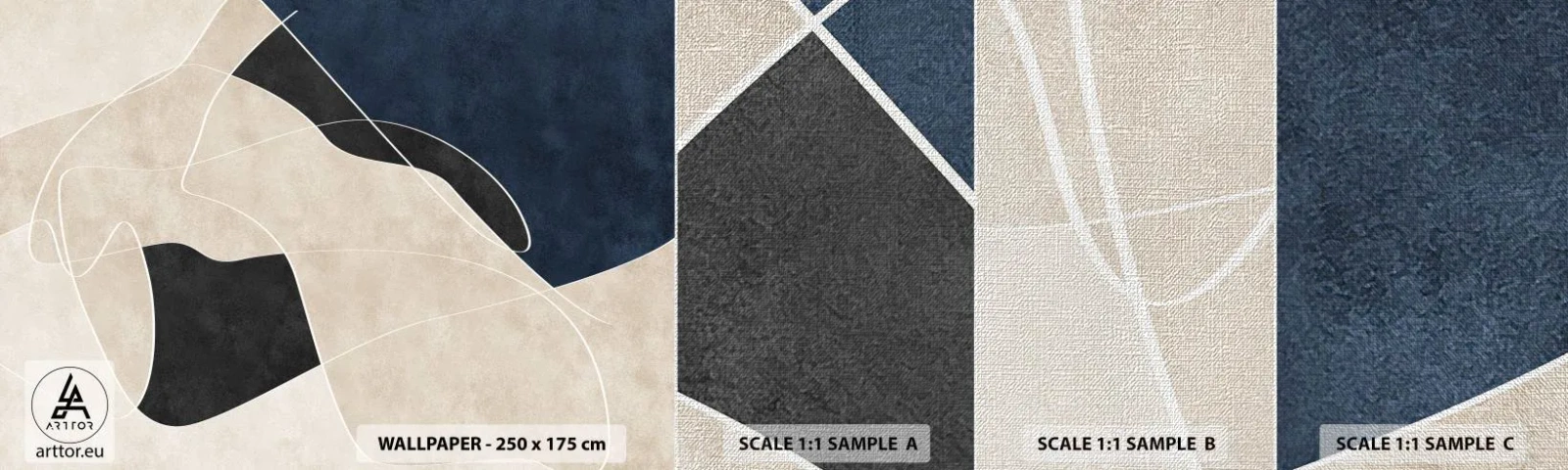 Vzor Fototapety Premium Canvas - Abstraktní kompozice – kontrast barev - Moderní, Abstrakce, Kus - 100x30 cm