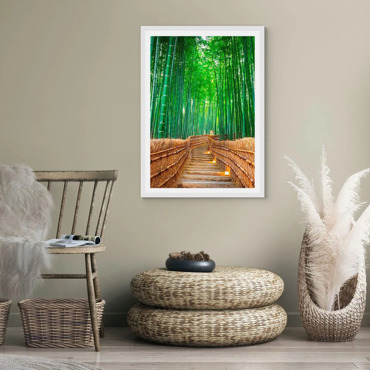 Plakát v bílém rámu - Esence asijské přírody - 30x40 cm