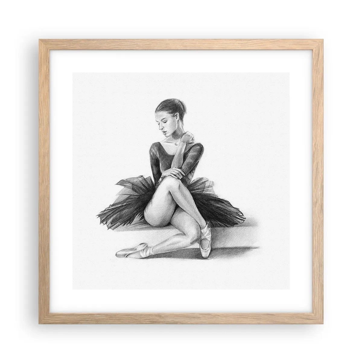 Plakát v rámu světlý dub - Okouzlená tancem - 40x40 cm