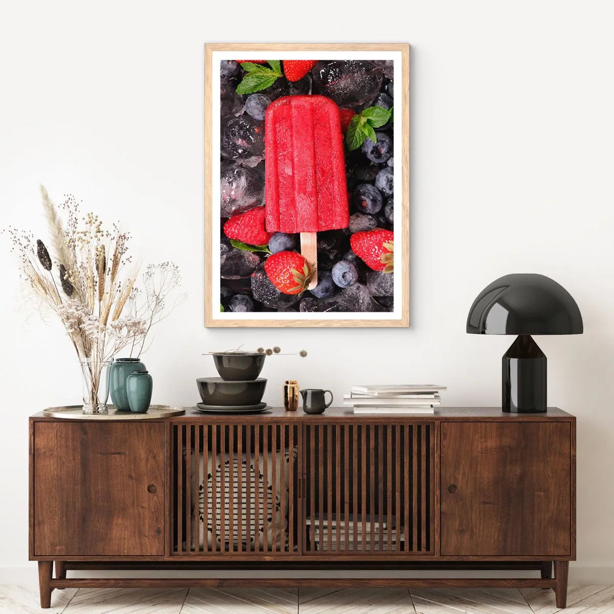 Plakát v rámu světlý dub - Chuť horkého léta - 70x100 cm