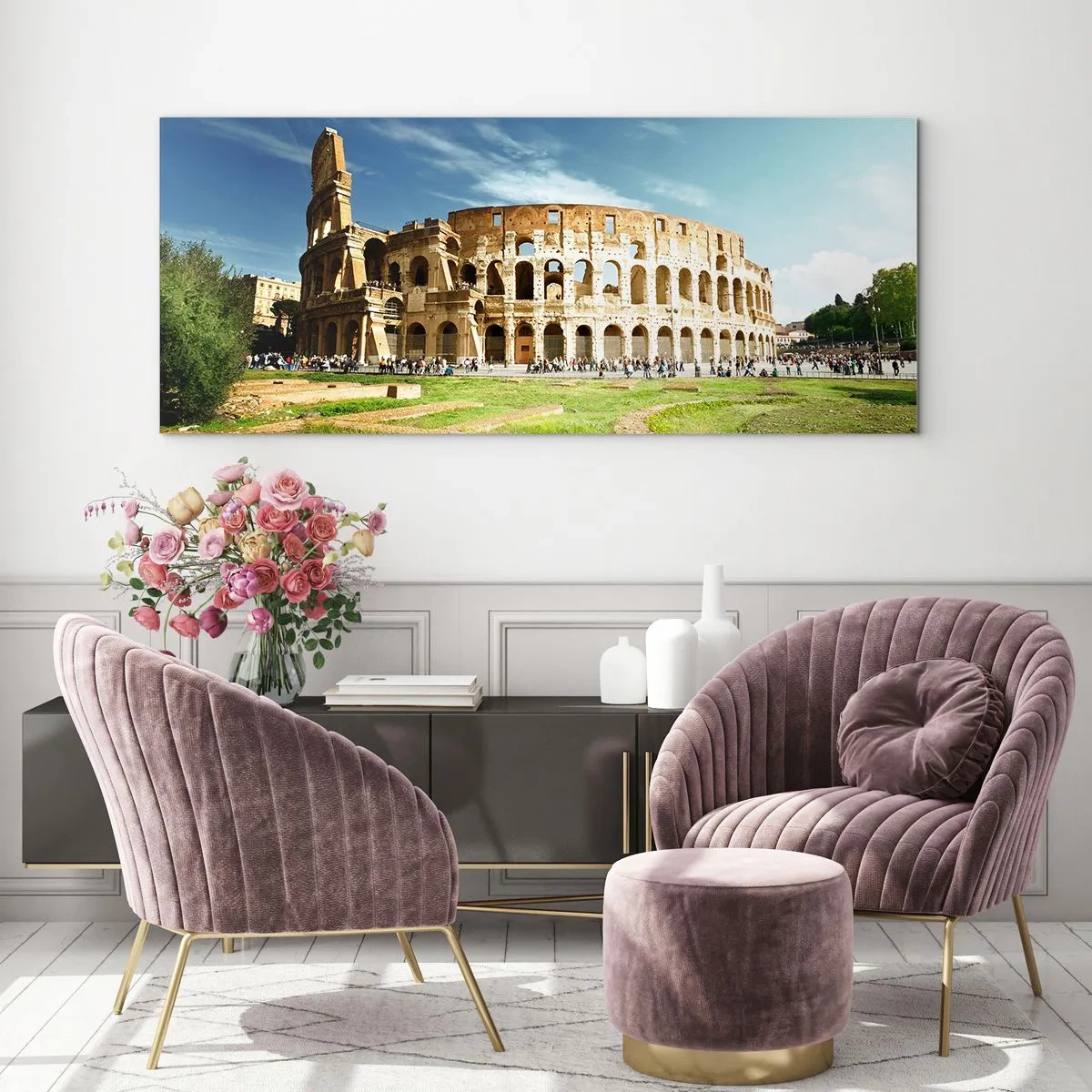 Obraz na skle - Ještě je slyšet chrastění zbraní - 160x50 cm