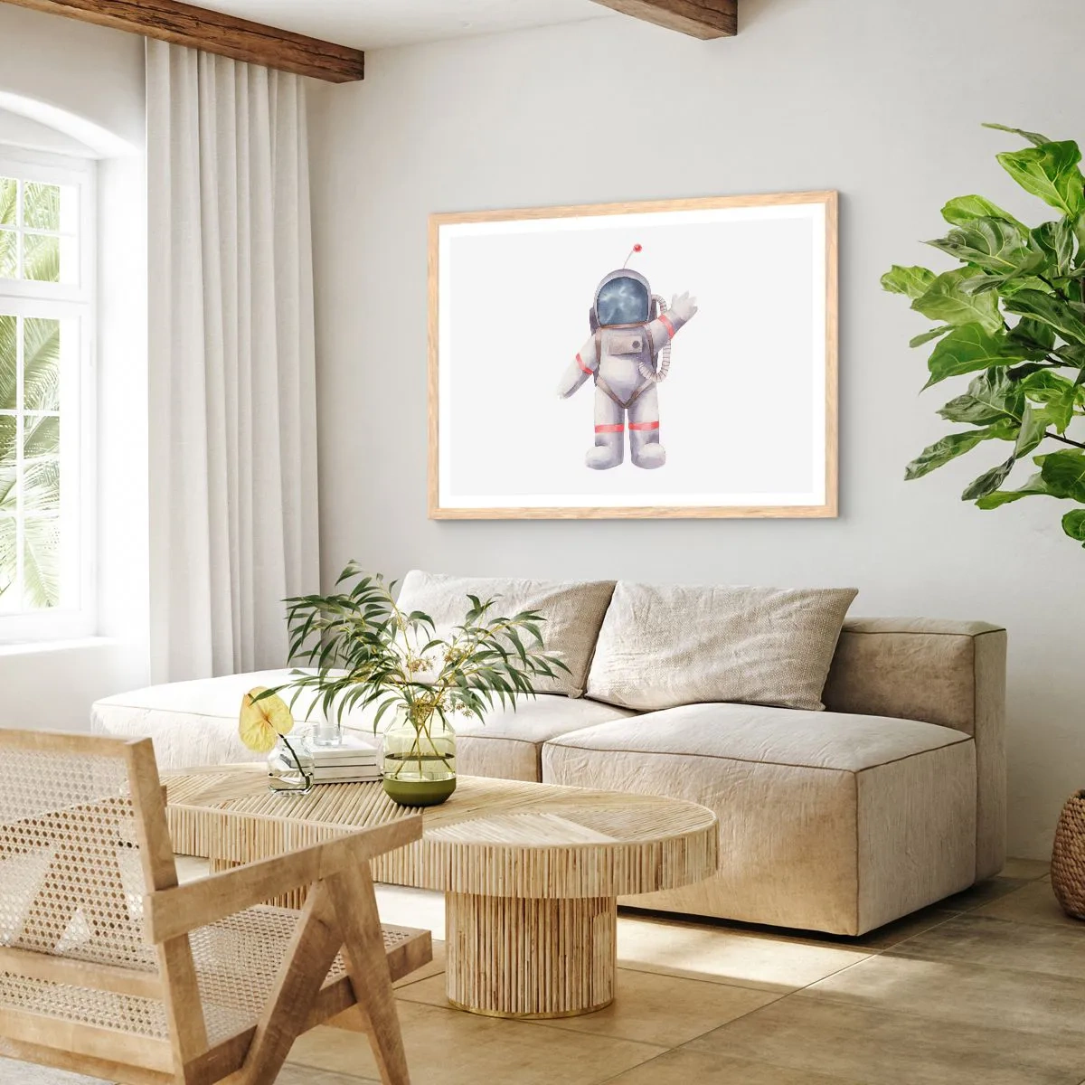 Plakát v rámu světlý dub - Tak zatím! - 100x70 cm