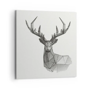 Obraz na plátně - Jelen v kubistickém stylu - 60x60 cm
