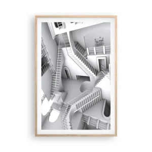 Plakát v rámu světlý dub - Paradoxy prostoru - 61x91 cm