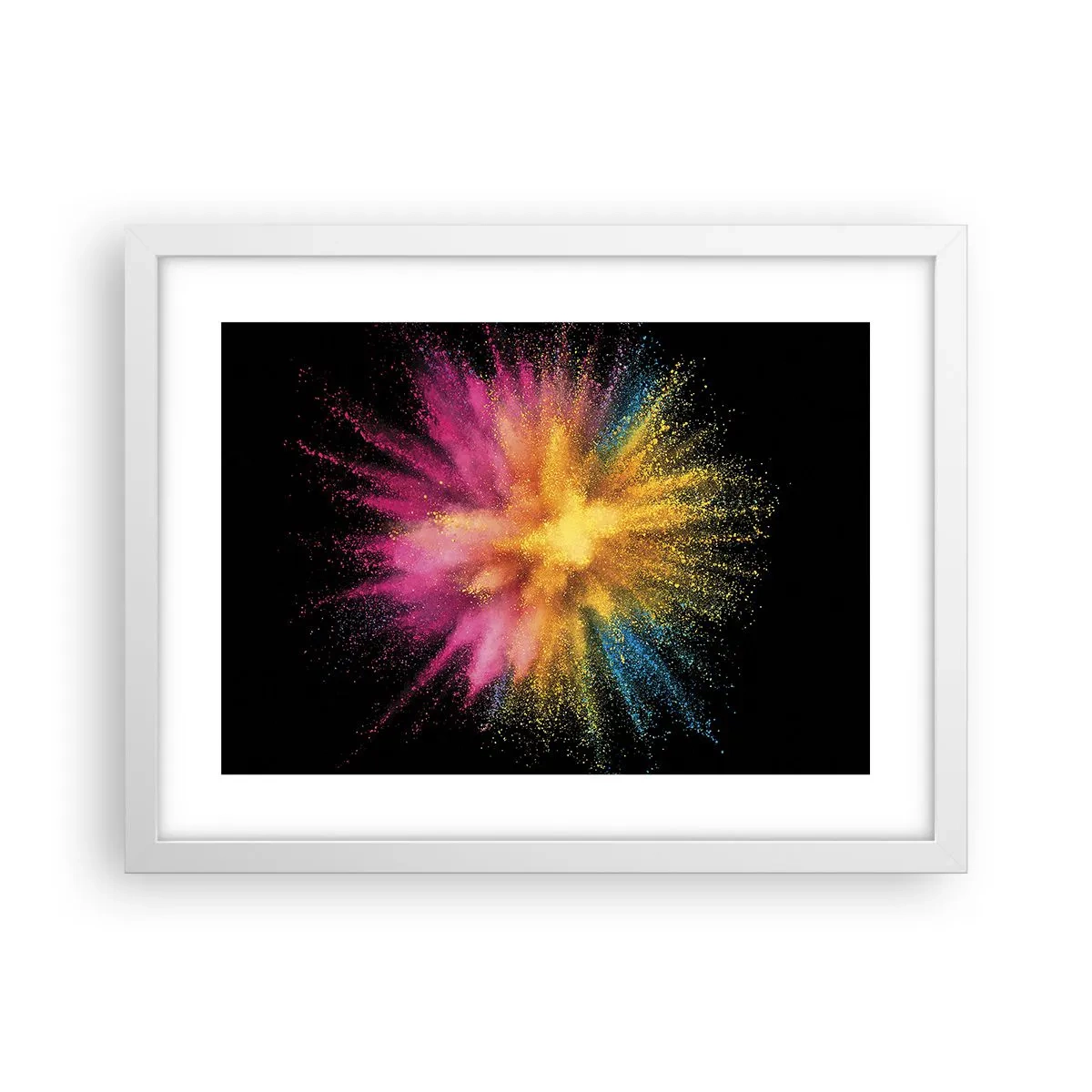 Plakát v bílém rámu - Zrození barev  - 40x30 cm