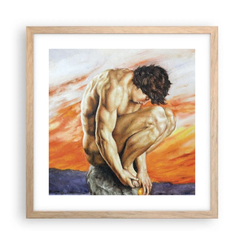 Plakát v rámu světlý dub - Ponořen do sebe - 40x40 cm