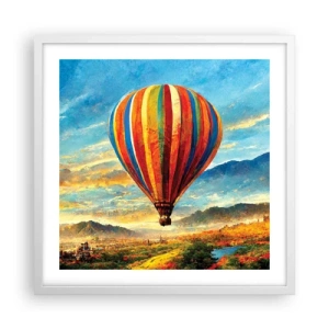 Plakát v bílém rámu - V tichu je toho vidět víc - 50x50 cm