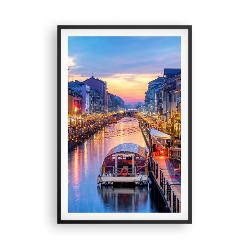 Plakát v černém rámu - Večer plný světla a zábavy - 61x91 cm