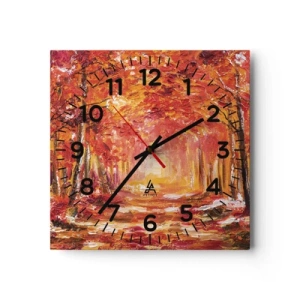 Nástěnné hodiny - Měděný les - 30x30 cm