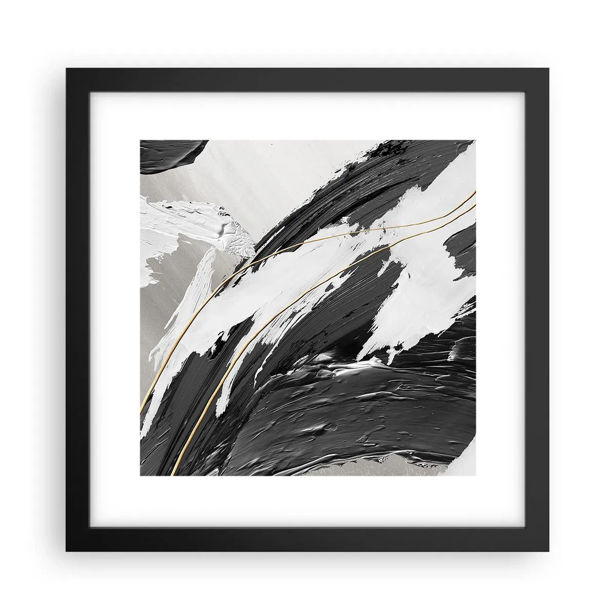 Plakát v černém rámu - Velkorysá abstrakce - 30x30 cm