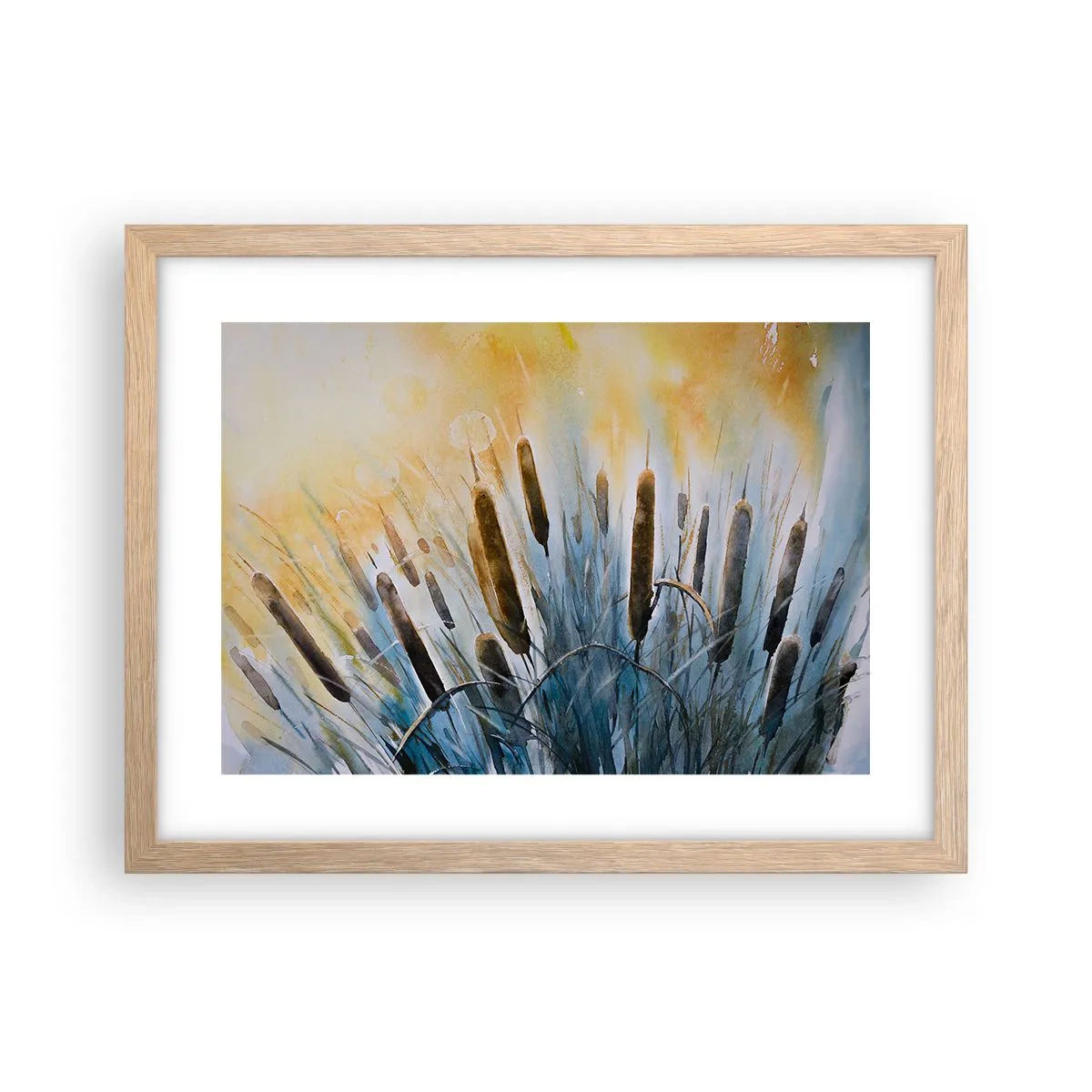 Plakát v rámu světlý dub - Chlad vody, žár slunce - 40x30 cm