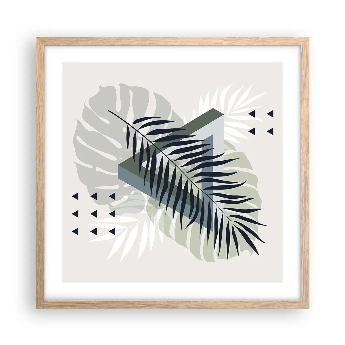 Plakát v rámu světlý dub - Příroda a geometrie – dva řády? - 50x50 cm