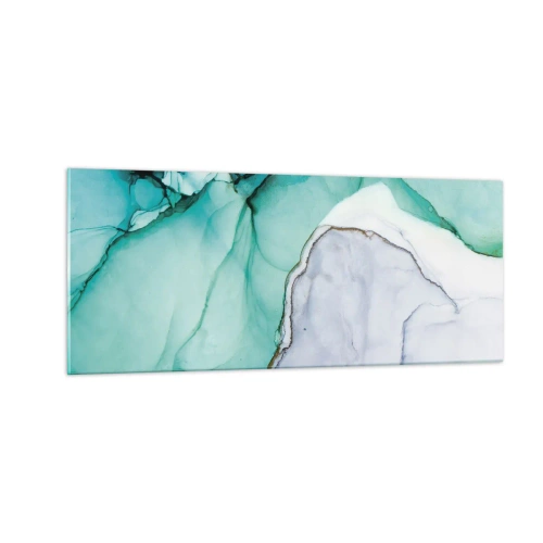 Obraz na skle - Studie v tyrkysové - 100x40 cm