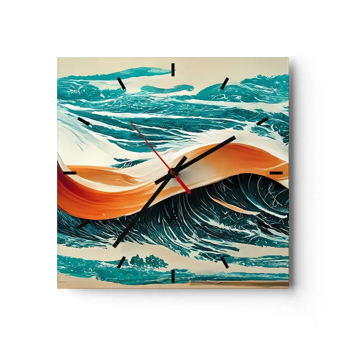 Nástěnné hodiny - Surfařův sen - 40x40 cm