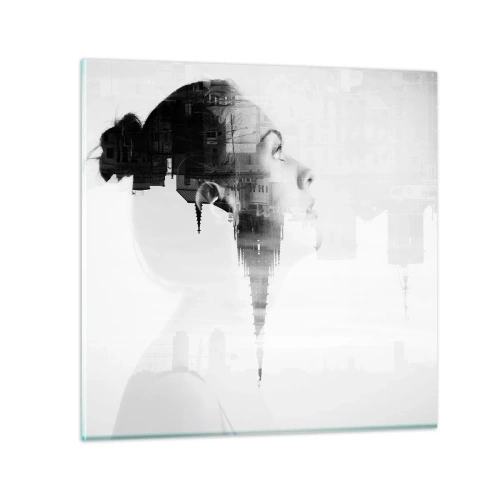 Obraz na skle - Z obou stran okna - 40x40 cm