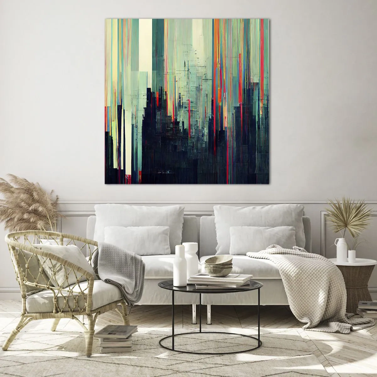 Obraz na skle - Futuristické město - 70x70 cm