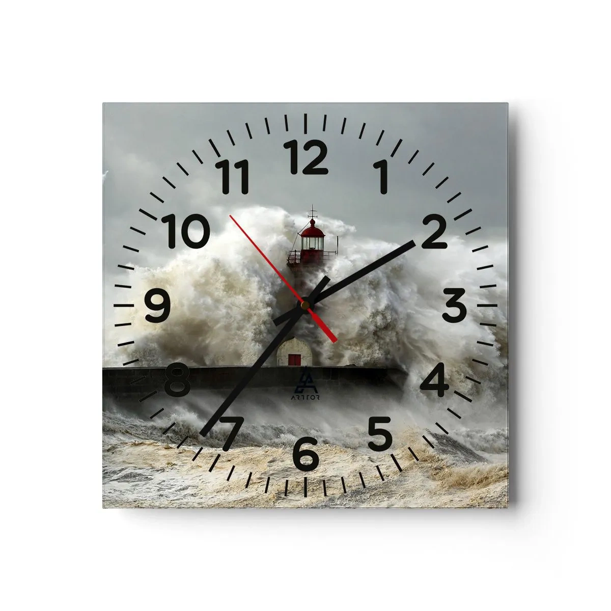 Nástěnné hodiny - Hněv oceánu - 30x30 cm