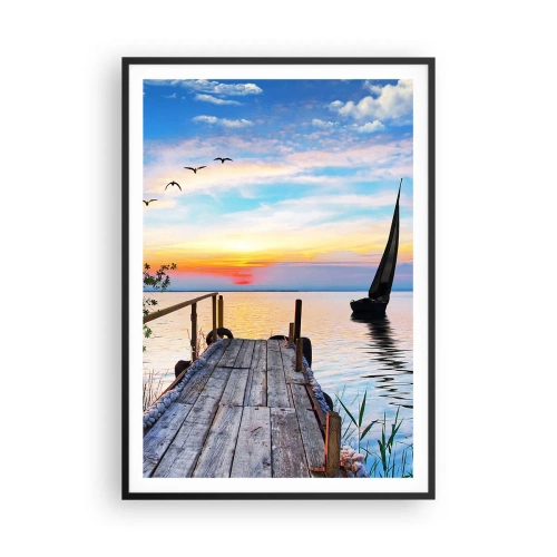 Plakát v černém rámu - Dobrý večer - 70x100 cm