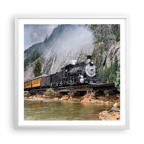 Plakát v bílém rámu - Kampak? Kam? - 60x60 cm