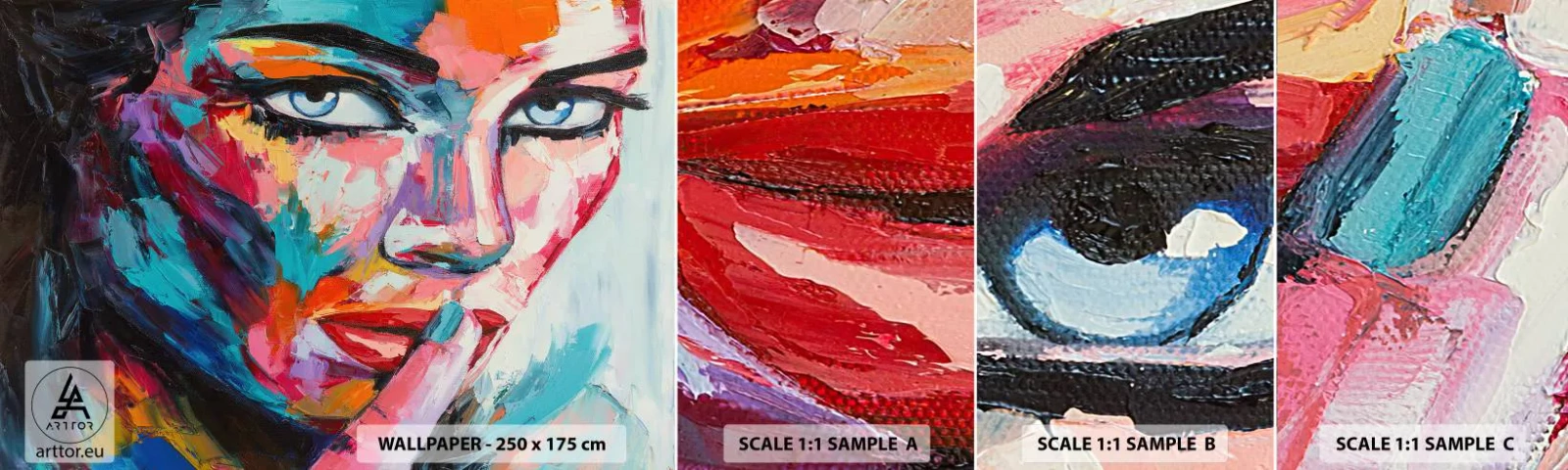 Vzor Fototapety Samolepicí Deluxe Sticker - Naše první tajemství - Portrét ženy, Tvář, Kus - 100x30 cm