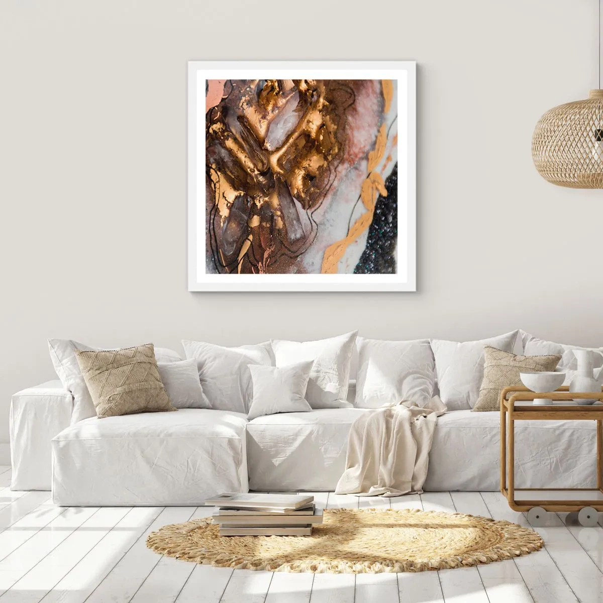 Plakát v bílém rámu - Prvek země - 50x50 cm