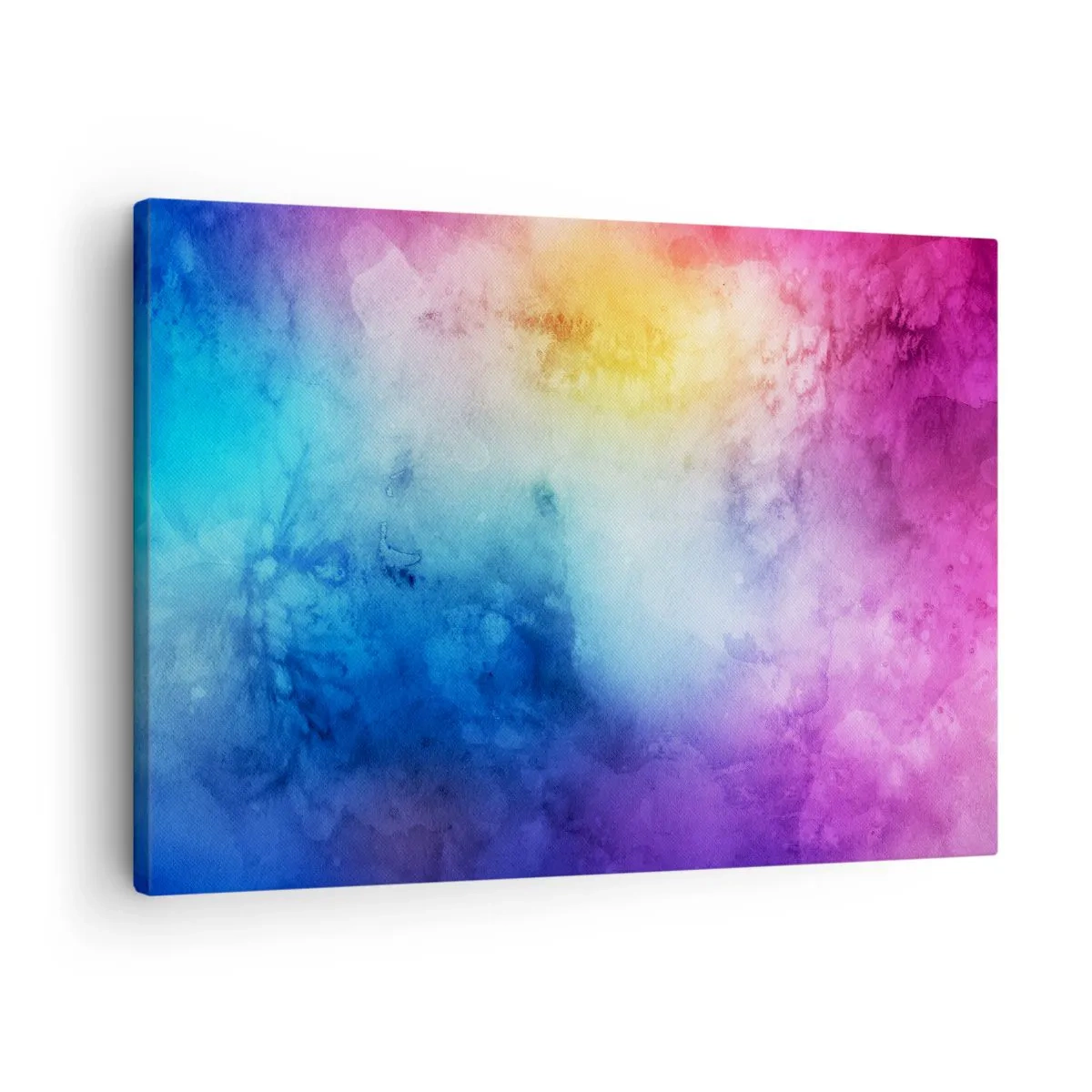 Obraz na plátně - Abstraktní kompozice v pastelových odstínech růžové a modré. - 70x50cm - Téměř v sedmém nebi - Moderní nástěnná dekorace do obývacího pokoje a ložnice ARTTOR