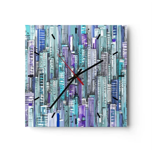 Nástěnné hodiny - Zmodralé od nebe - 30x30 cm